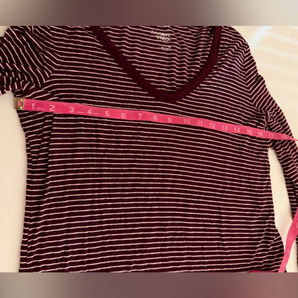 SO Burgundy Striped Long Sleeve Tee - Picture 4 of 5